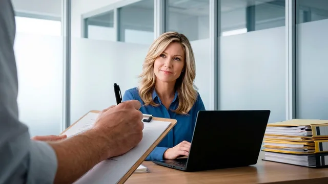 office, meeting, woman, laptop, man, writing, attention, clipboard, business, desk, document, office space, conversation, professional, teamwork, administrative, meeting management, collaboration, deposit, ai generated. Straight answers to common technical SEO questions
