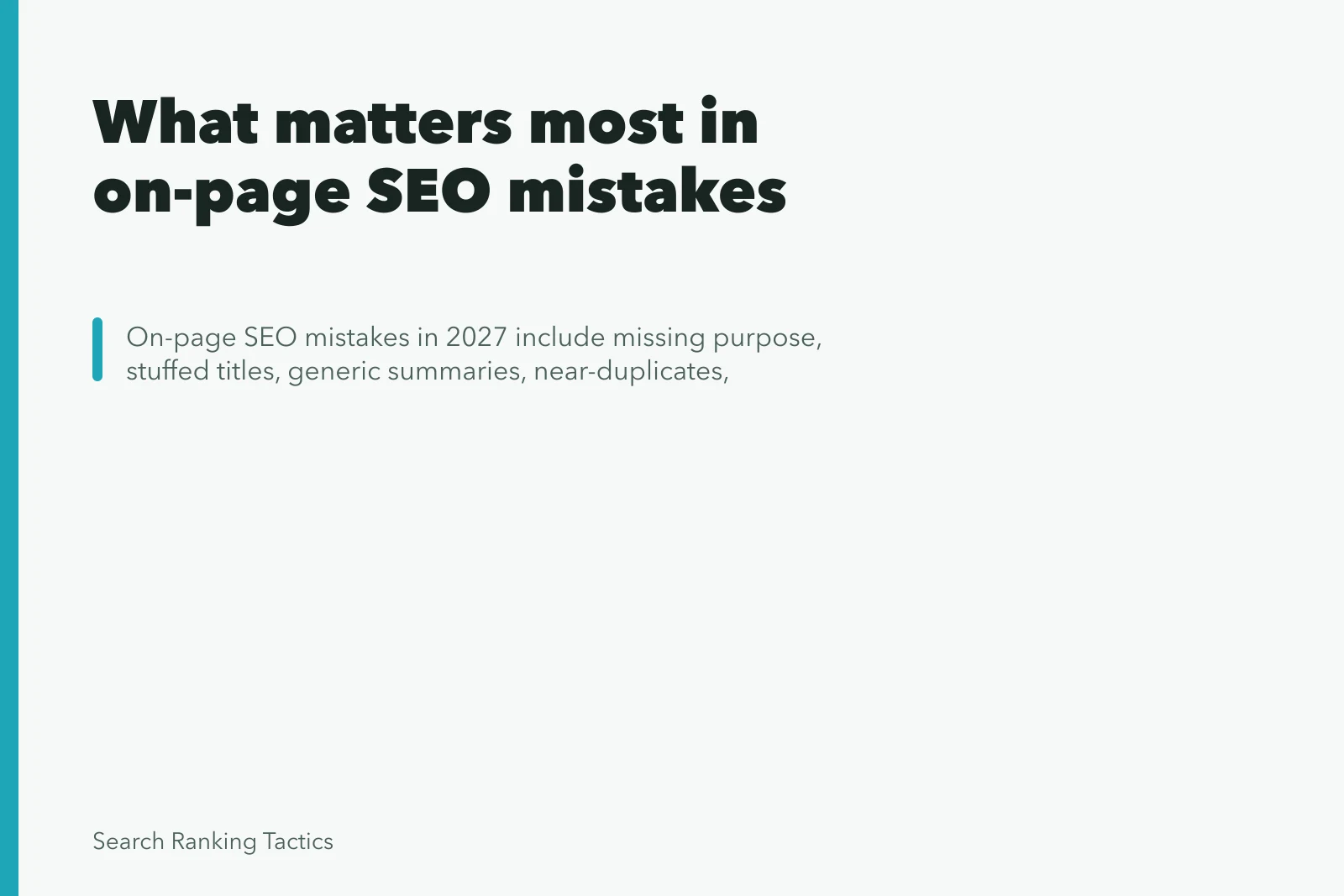 What matters most in on-page SEO mistakes. What matters most in on-page SEO mistakes