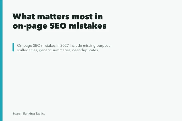What matters most in on-page SEO mistakes. What matters most in on-page SEO mistakes