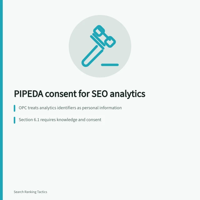 PIPEDA consent rules for Canadian SEO analytics tracking and cookies. How PIPEDA shapes SEO analytics consent for Canadian marketing teams
